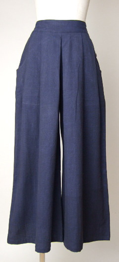 藍色コットンパンツ　大きいサイズ　Kaya Boutique レディースファッション通販　ボトムス