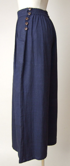ロング丈　紺・ネイビー・藍色コットンパンツ　大きいサイズ　Kaya Boutique レディースファッション通販　ボトムス
