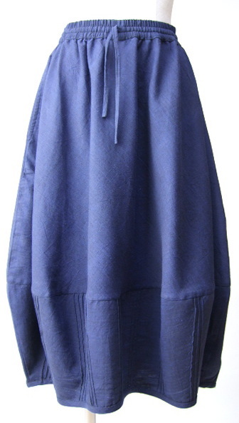 黒色紺色・藍色スカートファッション 通販◇コットンのバルーンスカート
